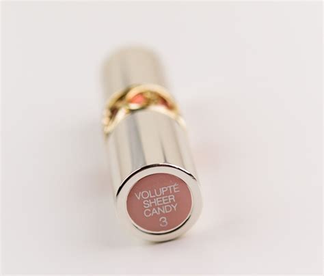 YSL Juicy Grapefruit (03) Volupte Sheer Candy Lipstick Review, 